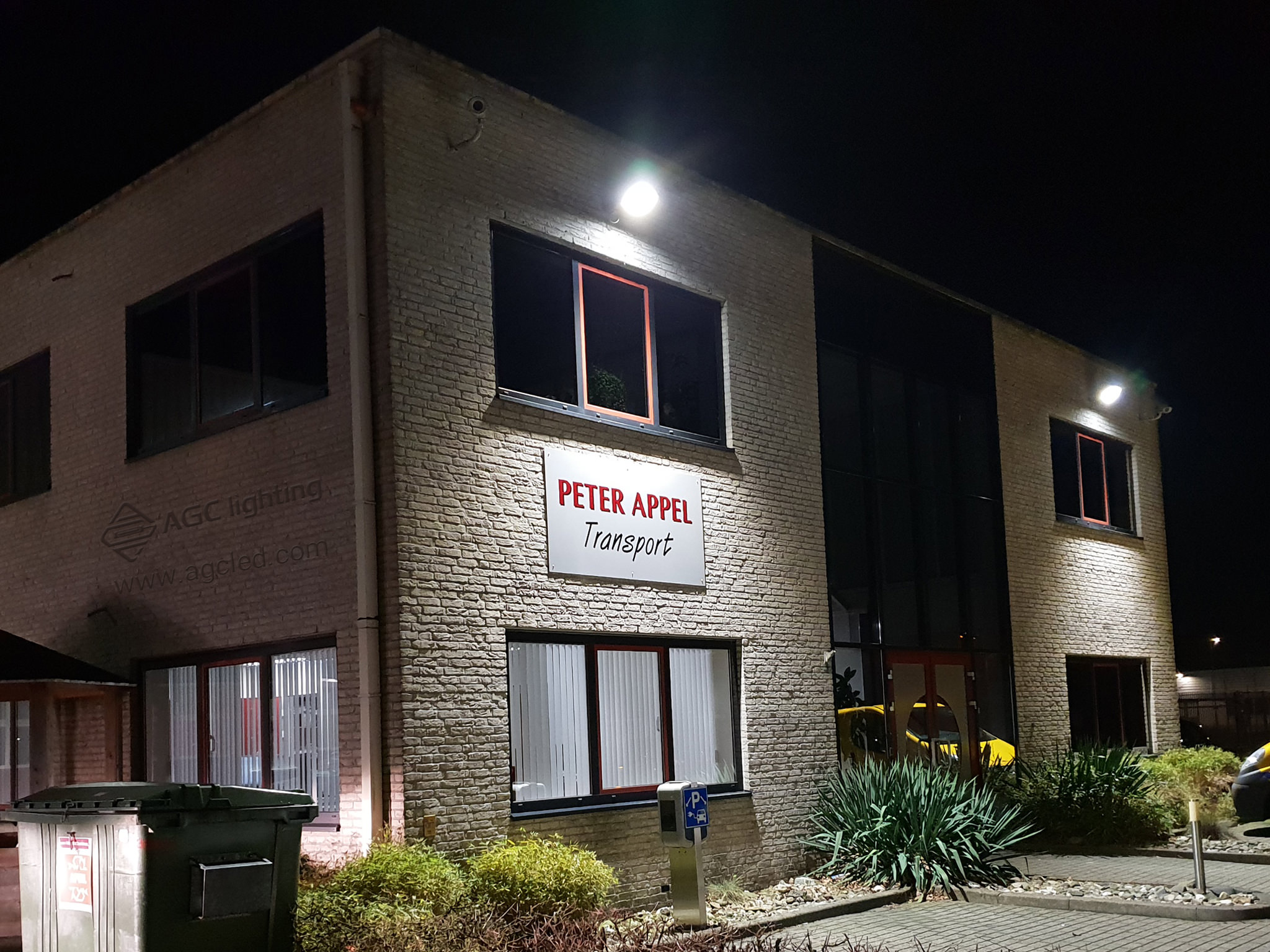 lighting solution of parking places around the building