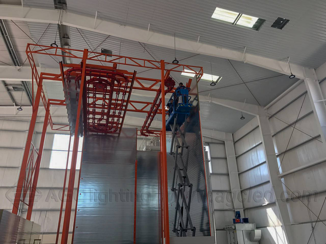 coatings factory high bay light 12m height install(6)