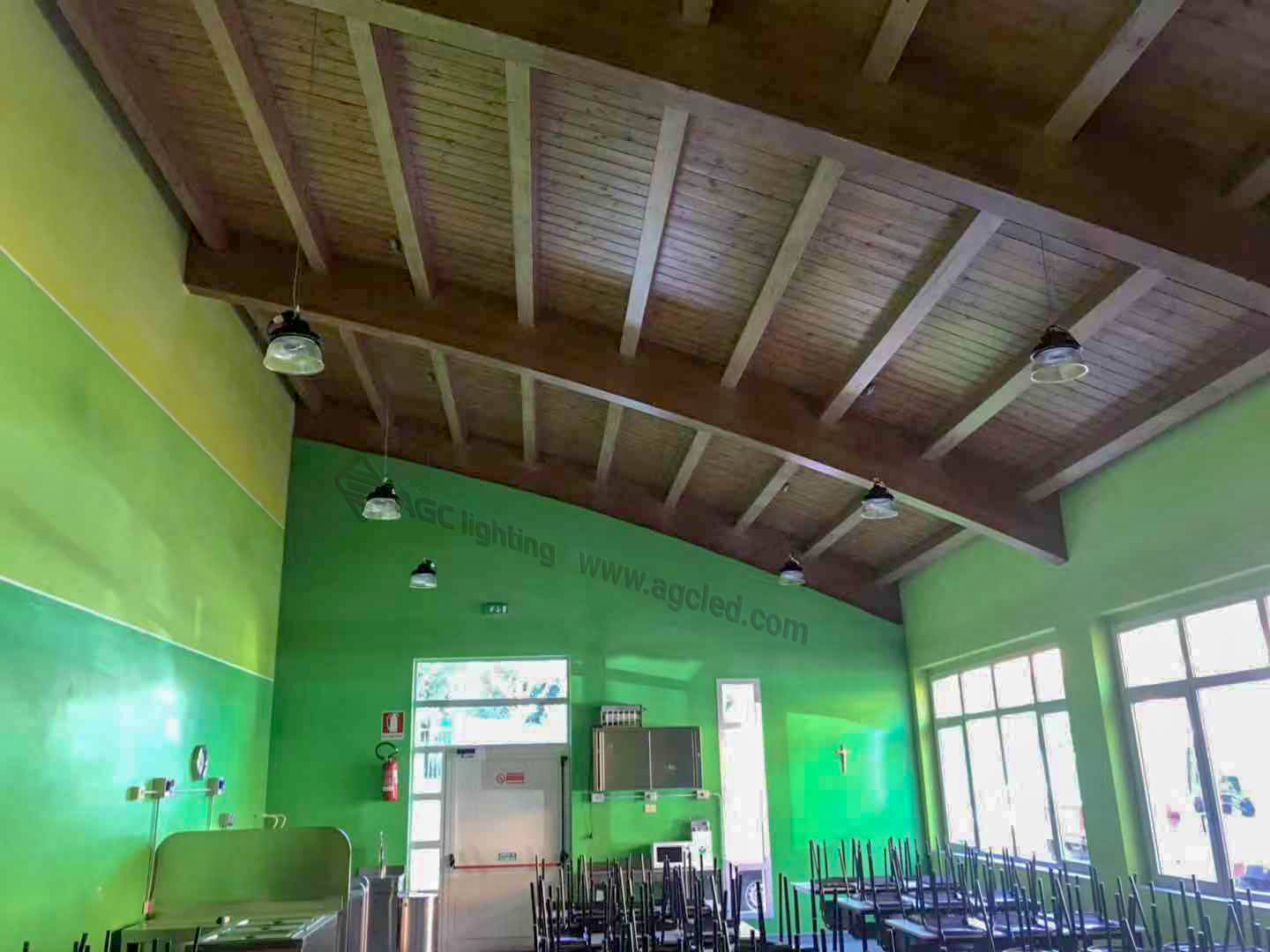 12pcs high bay light in school restaurant