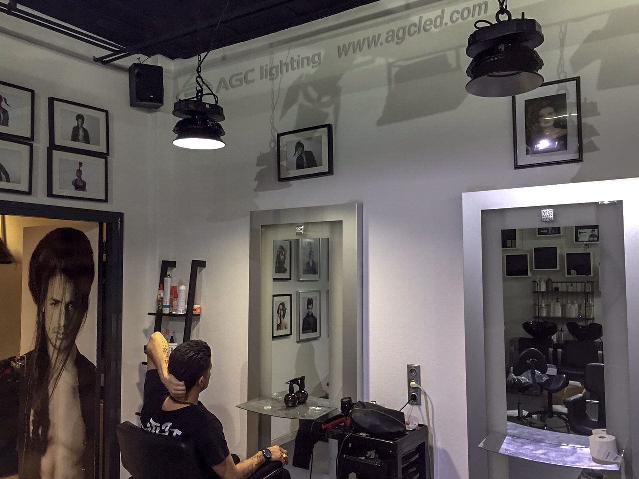 ZigBee wireless control high bay in hair salon