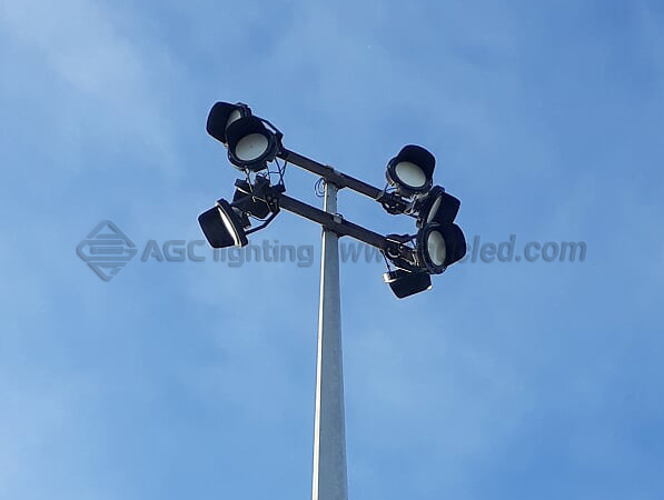 high bay light as flood light in outdoor parking lot