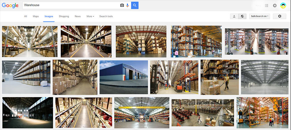 warehouse search results