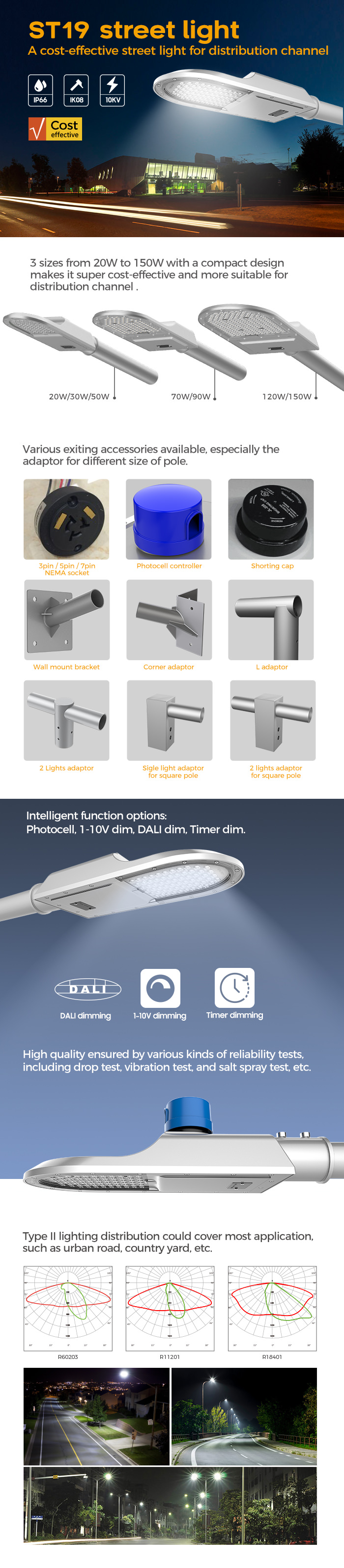 ST19 LED street light for distribution channel