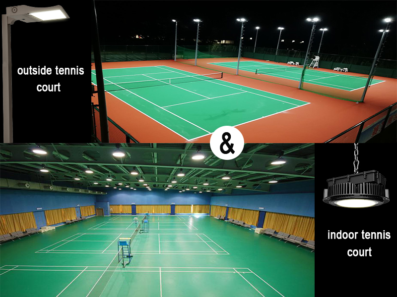 indoor tennis court sports lighting and outdoor tennis court sports lighting