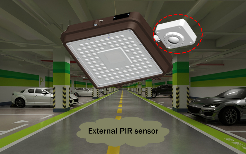 led garage light with exteral PIR sensor