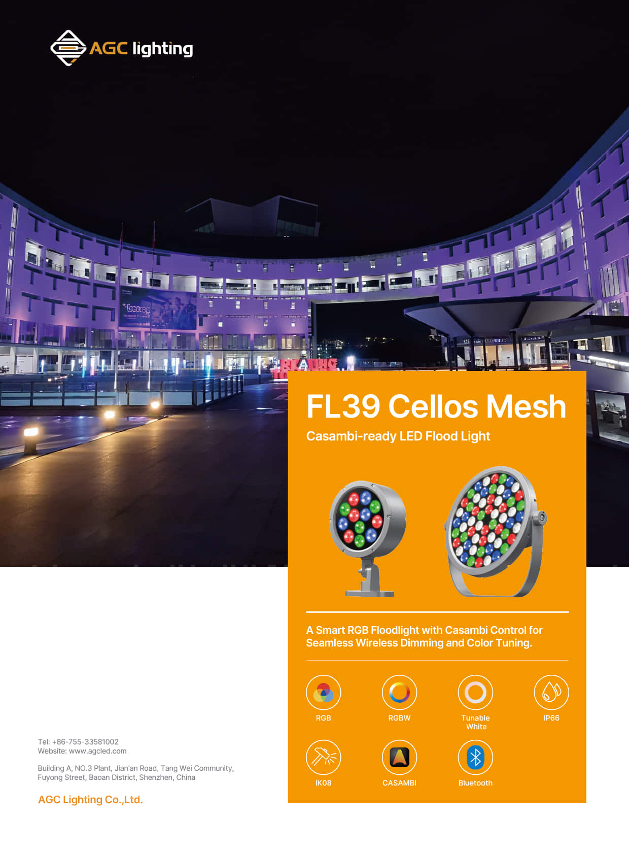 FL39 Cellos Mesh Casambi ready LED Flood Light