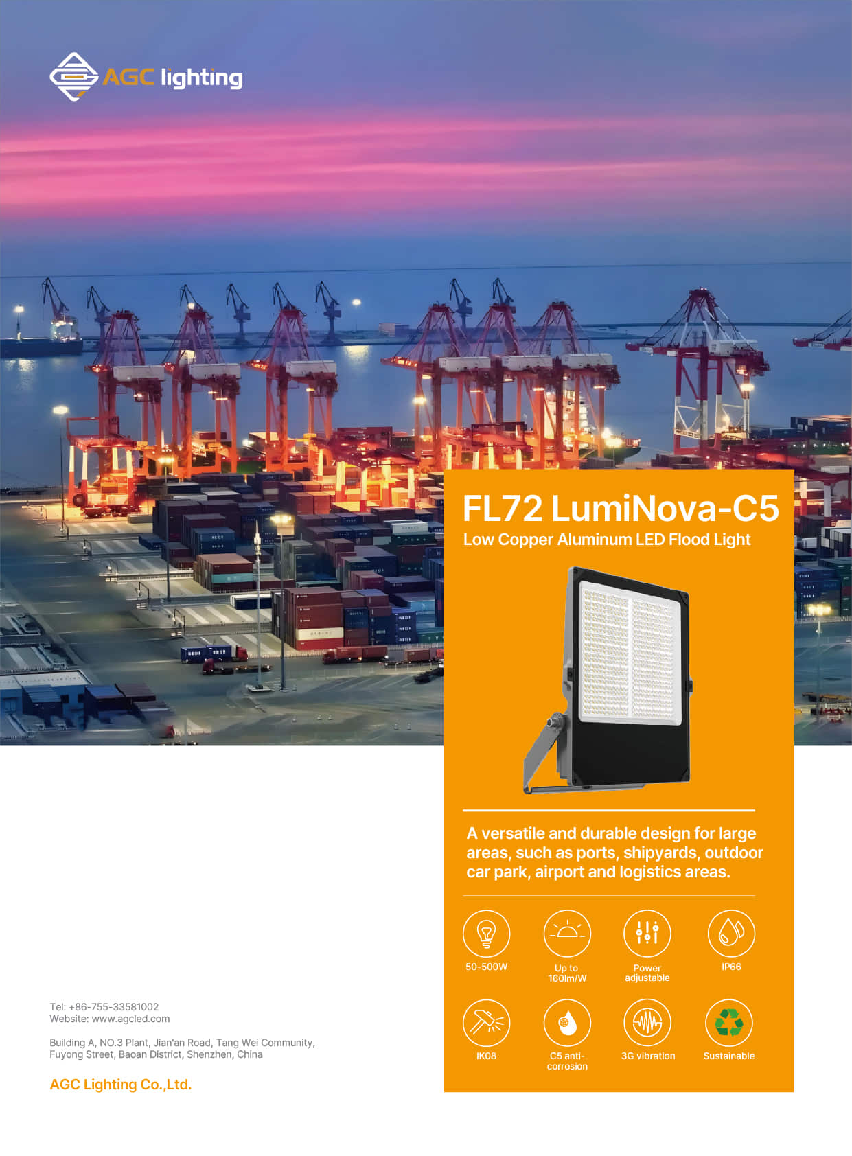 FL72 C5 anti corrosion Port LED Flood Light