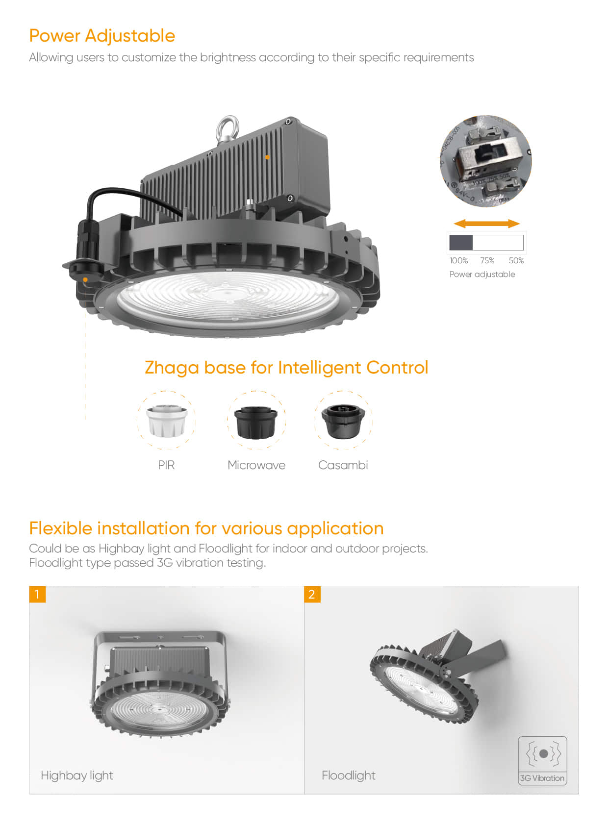 HB58 high bay light with zhaga socket