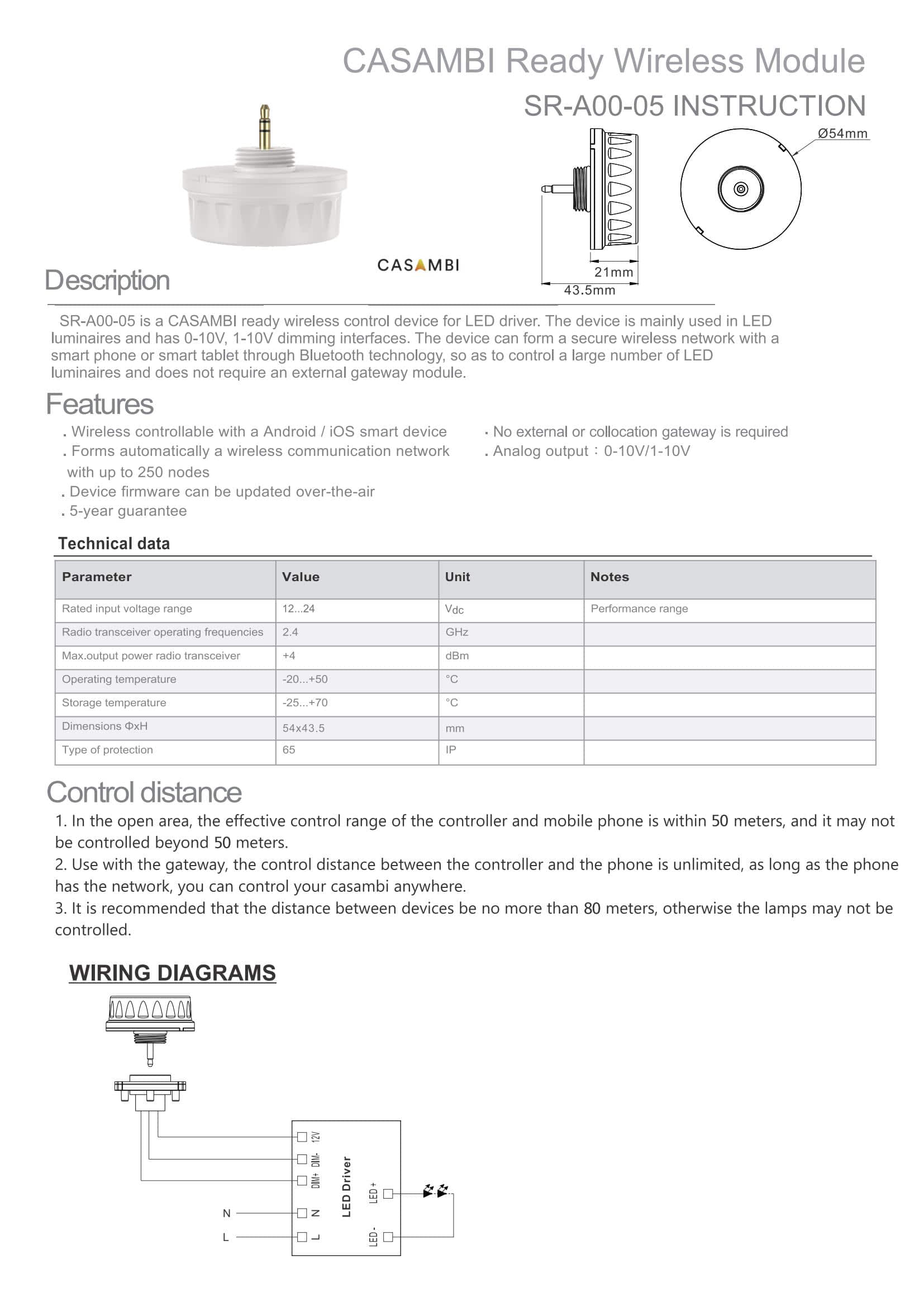 Casambi Ready Wireless Controller for 3.5mm mini Jack Receptacle_00