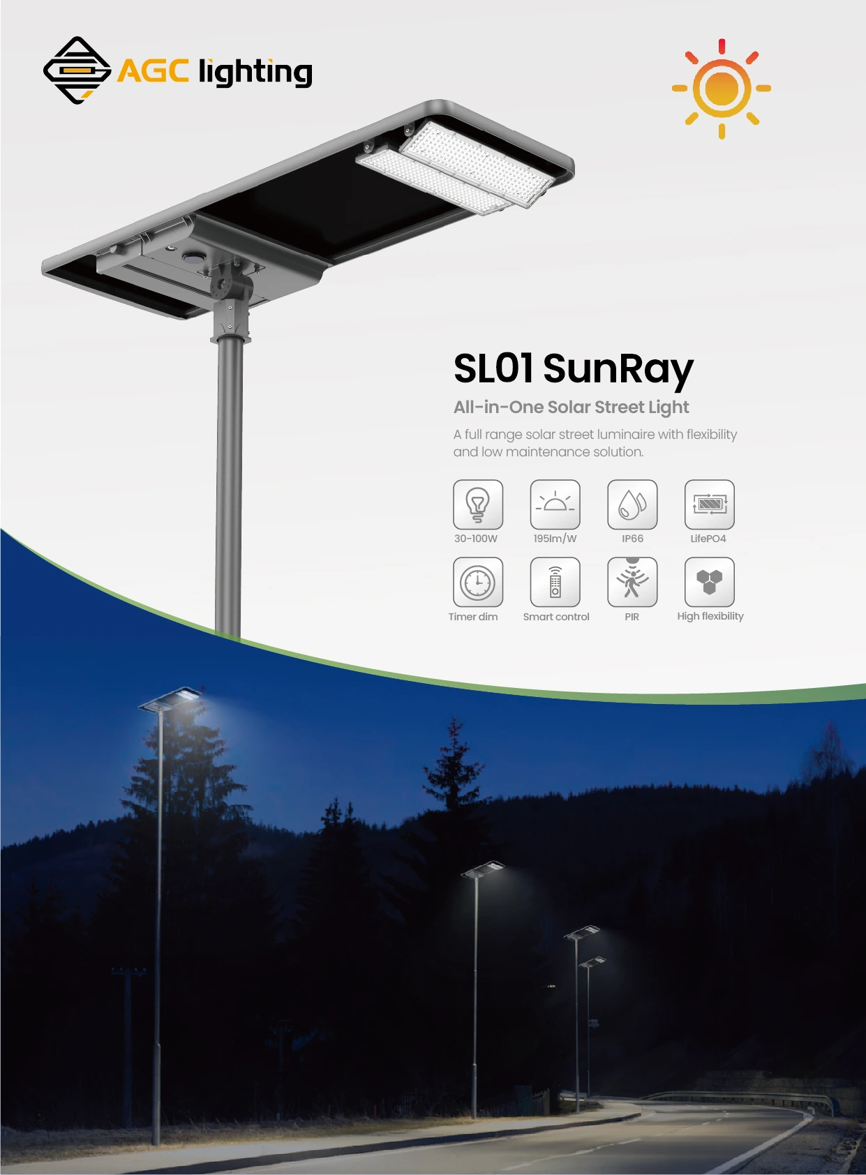 SL01 all in one solar streetlight  1 new