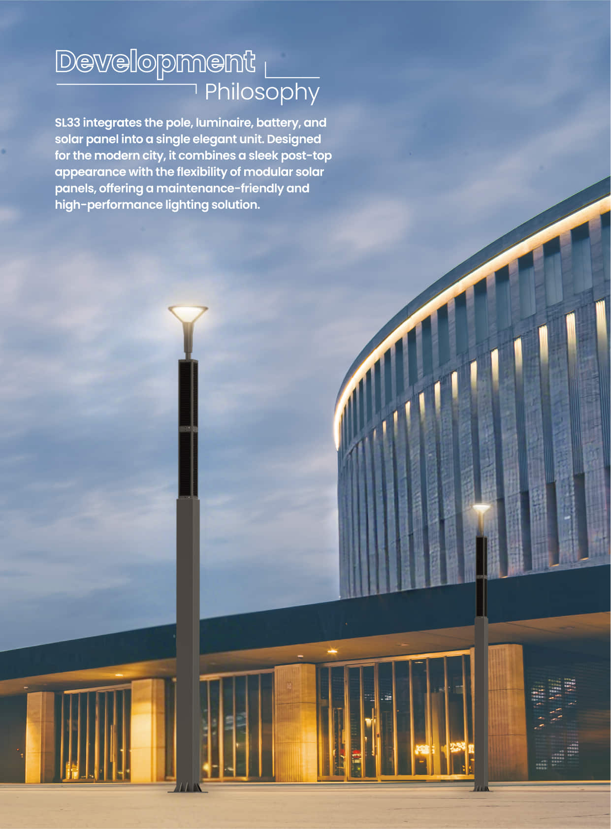 SL33 Vertical Solar Post Top Light for modern city (2)