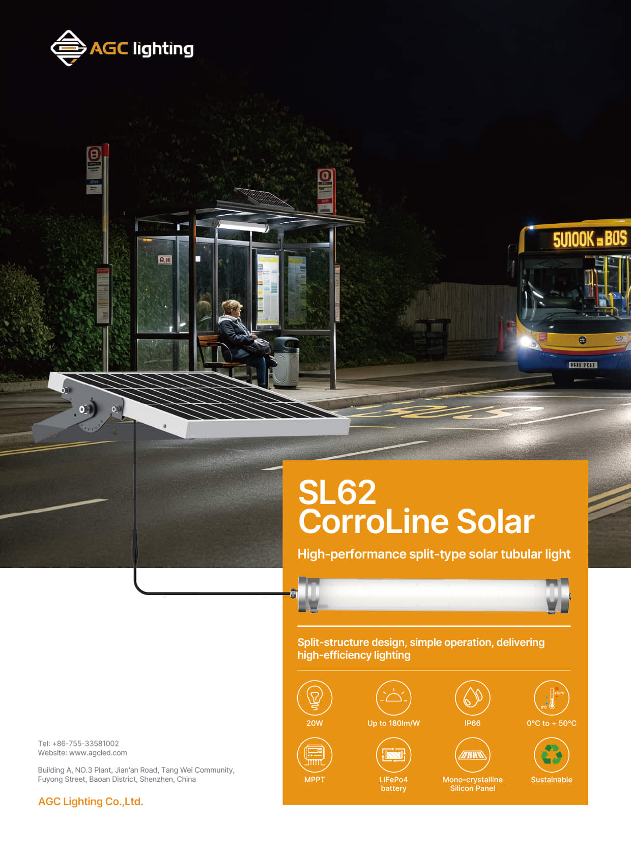 SL62 split type solar tubular lighting system