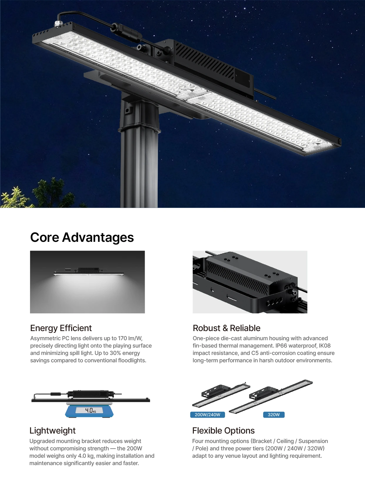 SP30 Lightweight Robust Reliable sports light 3