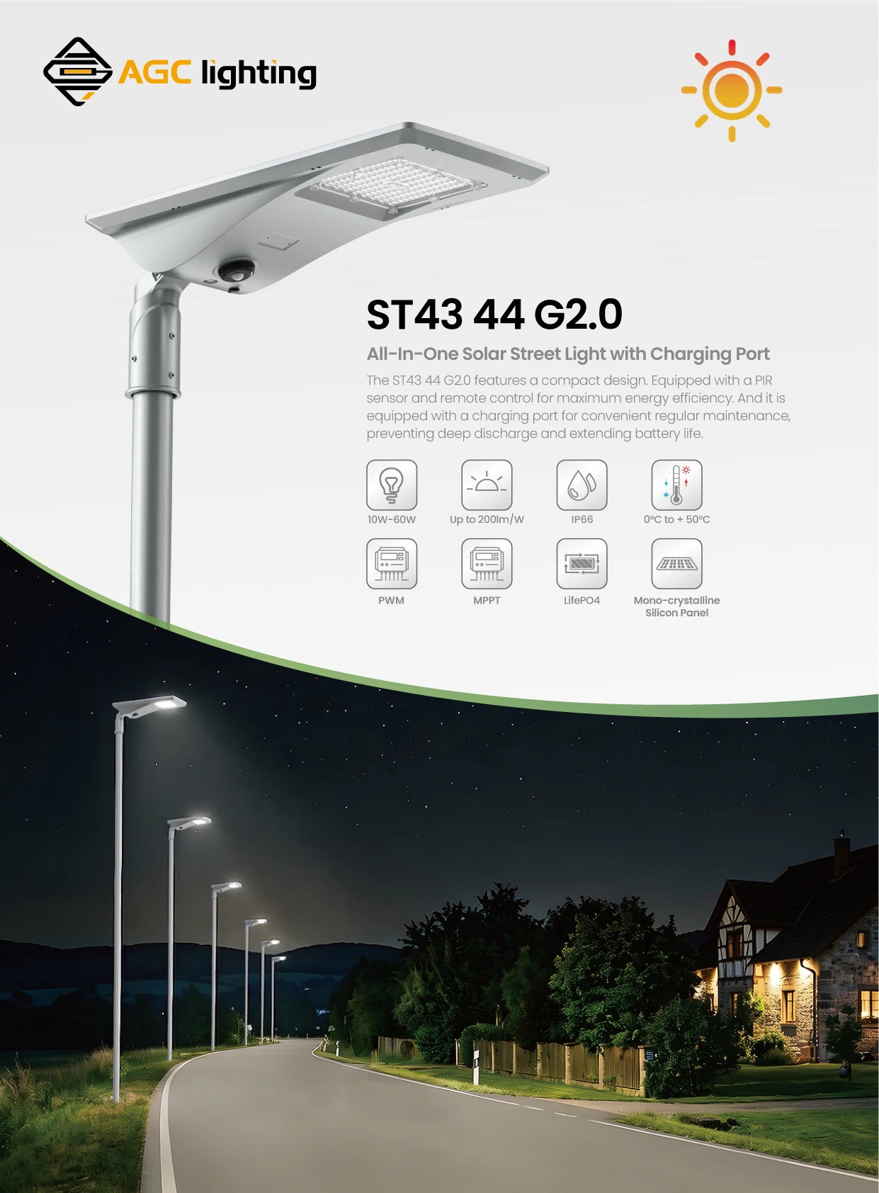 ST43 44 G2.0 All In One Solar Street Light with Charging Port 01
