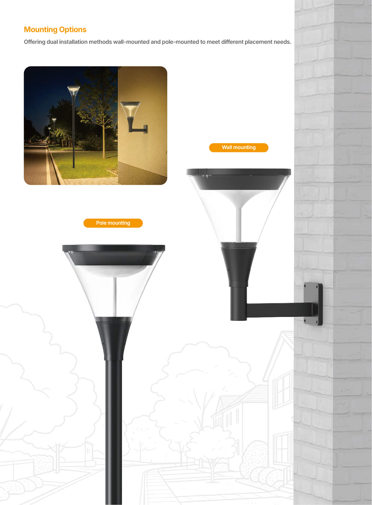 ST52 wall and pole mounted Post Top Light