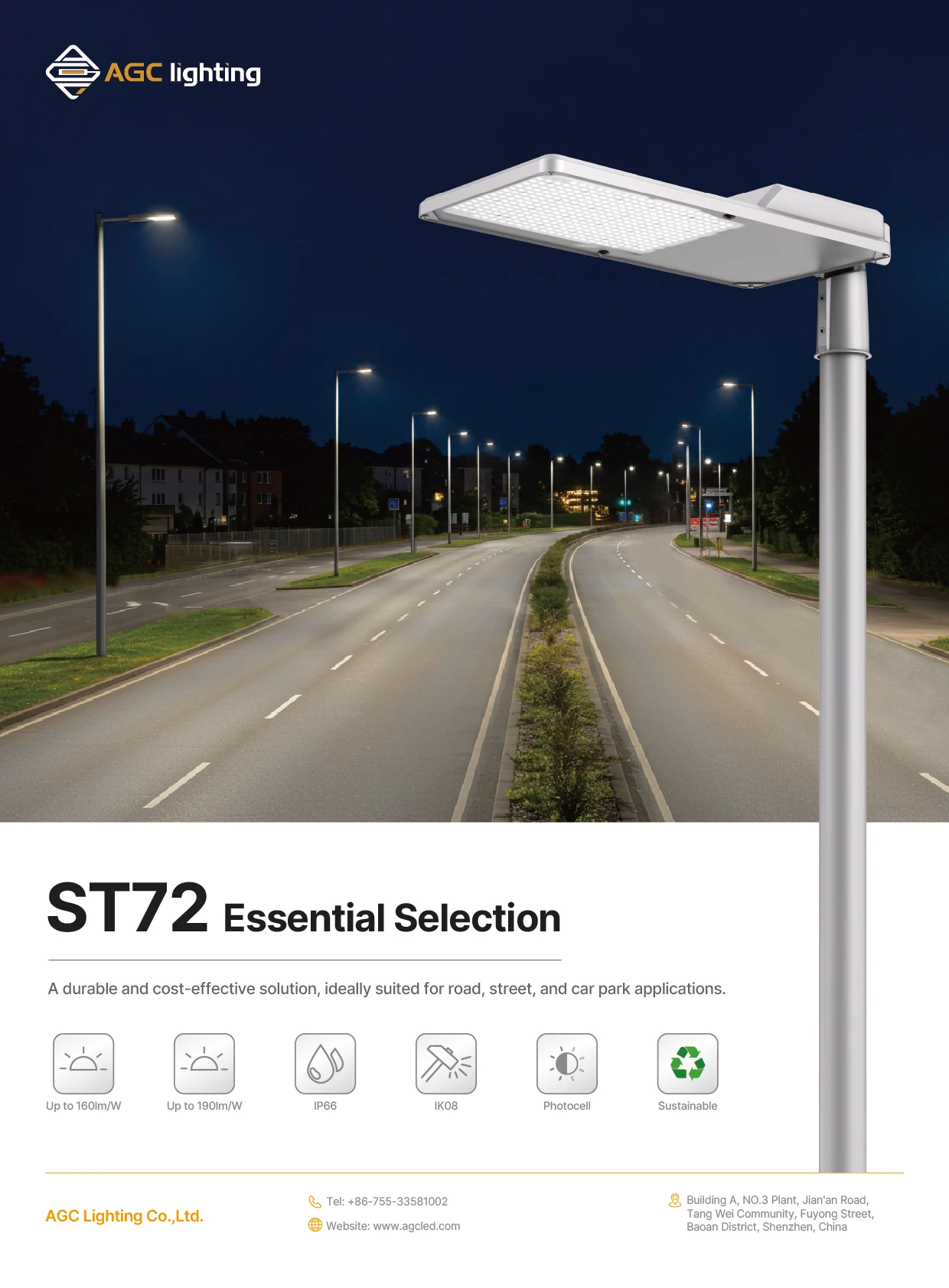AGC ST72 durable cost effective streetlight 01