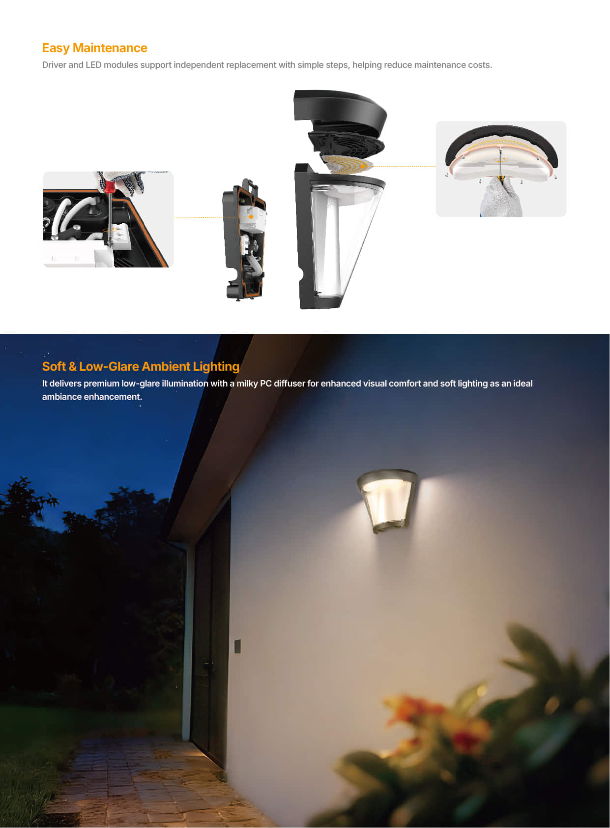 WP22 Soft Low Glare Ambient Lighting