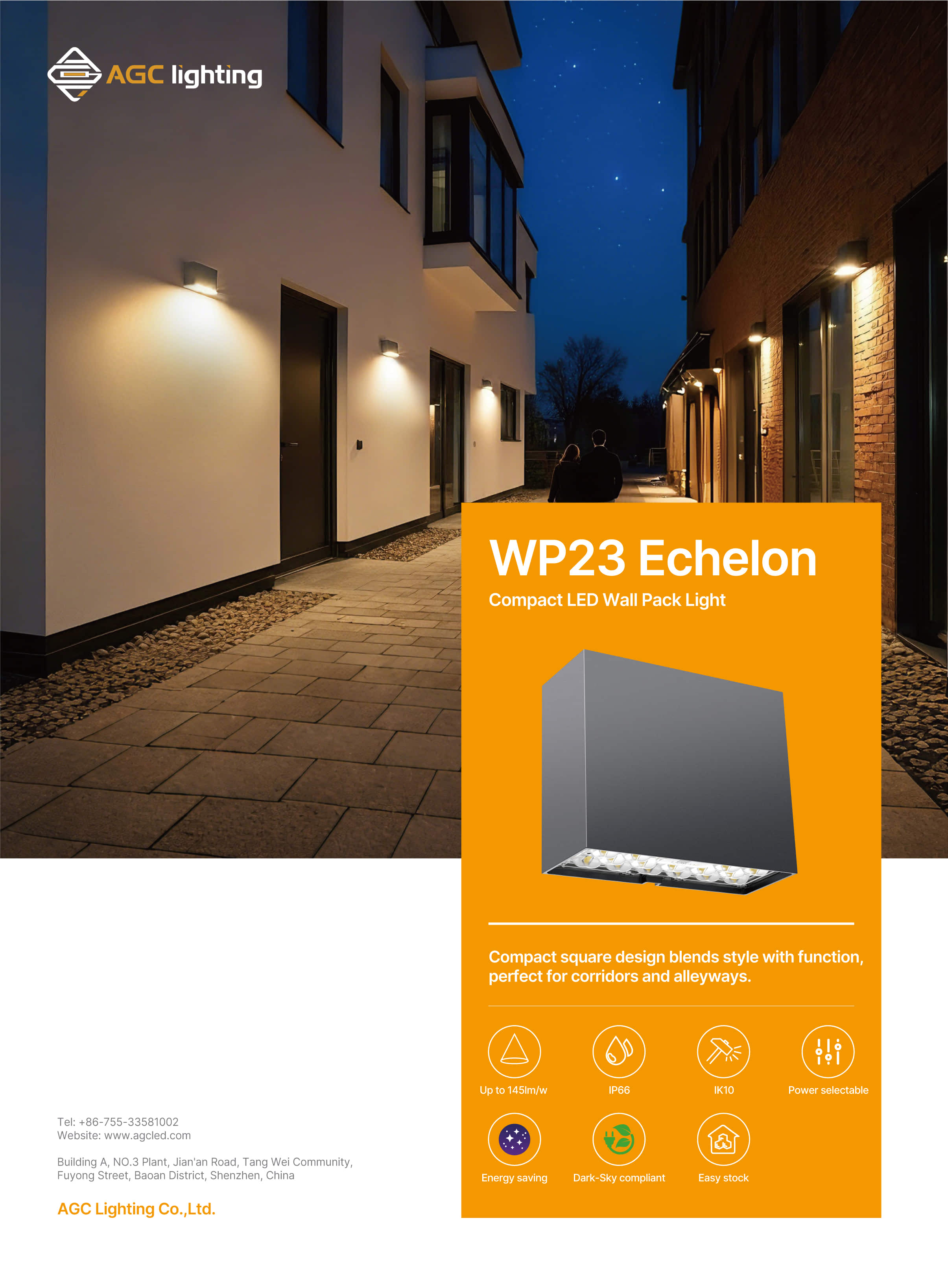 WP23 Wall Pack Light Superior Corridor Lighting Distribution